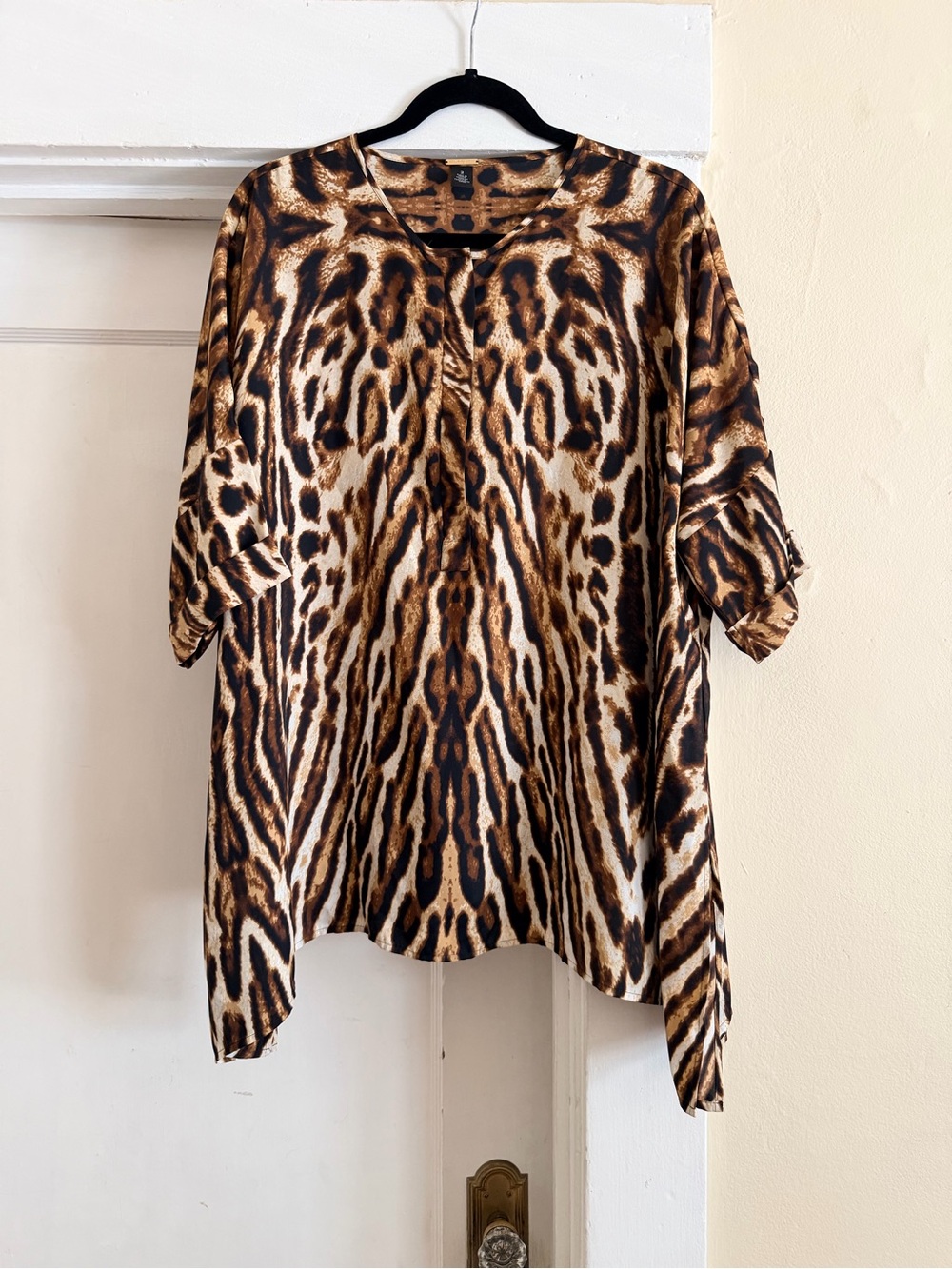 Black Label by Chico's Leopard-Print Tunic in Brown and Black